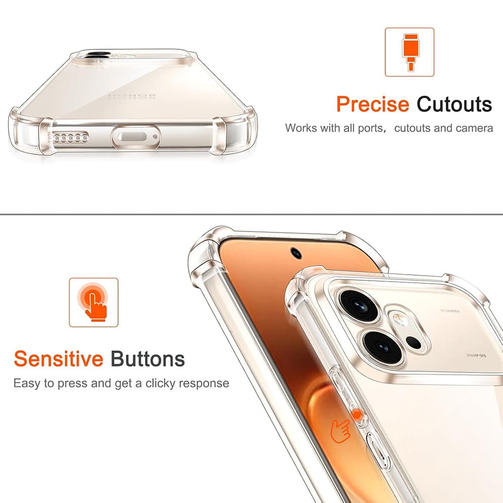 Techsuit Shockproof Clear Silicone prozirna maskica otporna na udarce za Honor 600 Pro