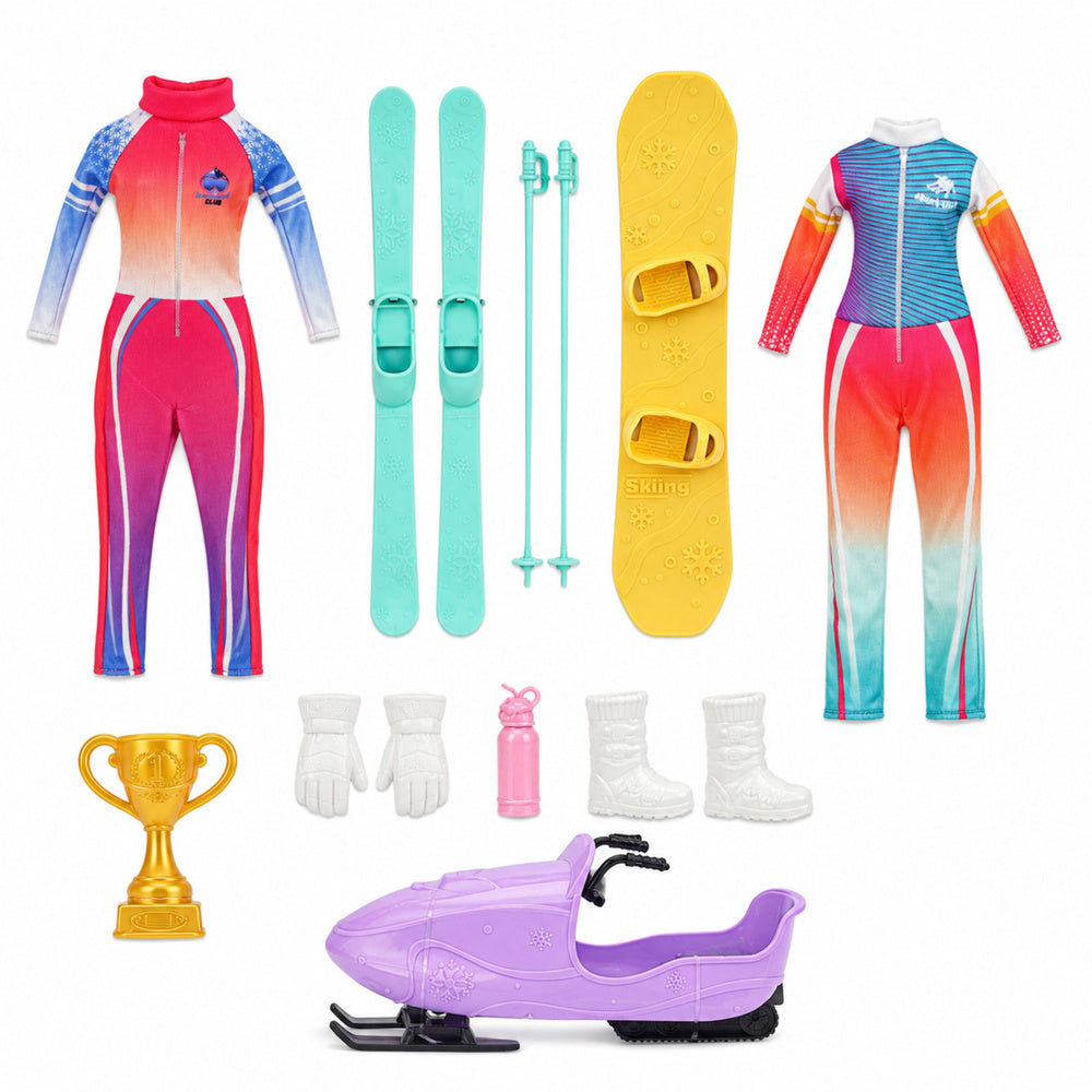 Anlily Doll Winter Sports Skis Snowmobile Snowboard Clothes Set