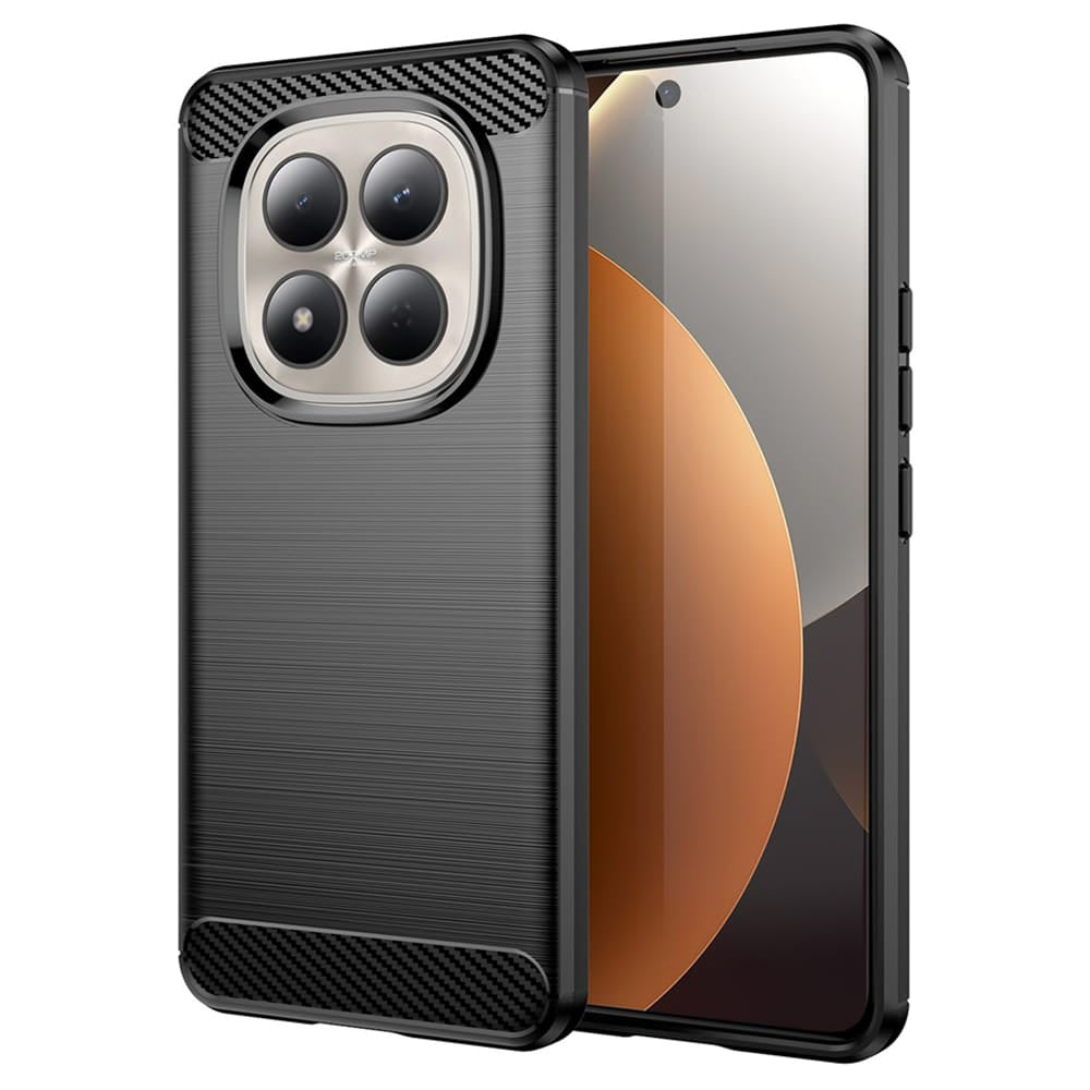 Techsuit Carbon Silicone maska za Xiaomi Redmi Note 15 Pro 4G - crna