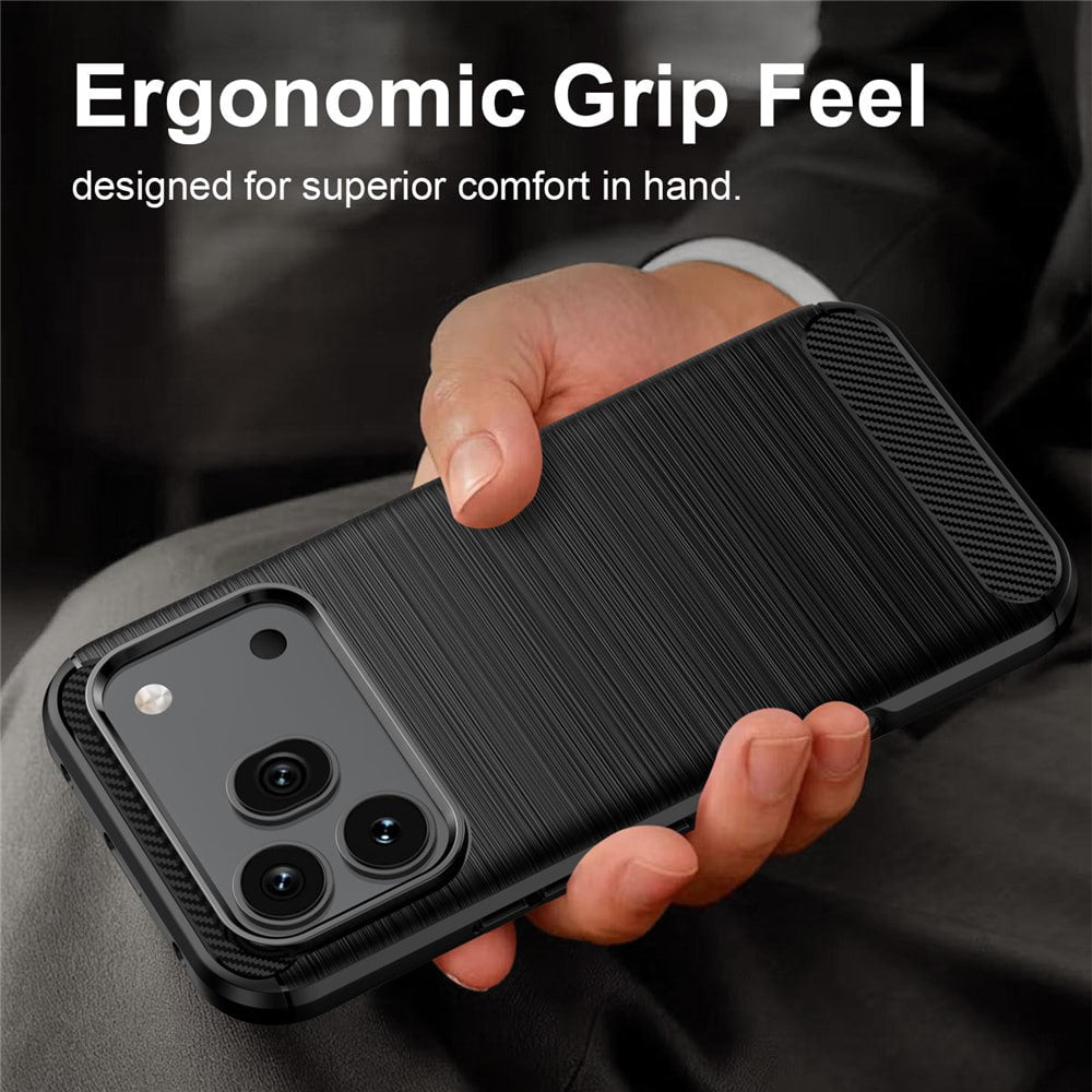 Techsuit Carbon Silicone maska za Honor 600 / 600 Pro – crna
