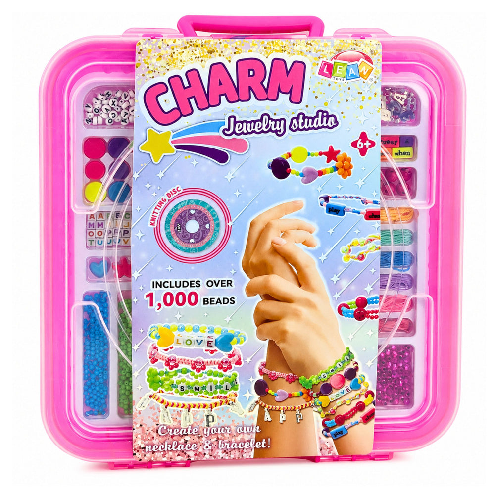 Jewelry Making Set in a Case Beads Pendants Letters 1000 pcs.