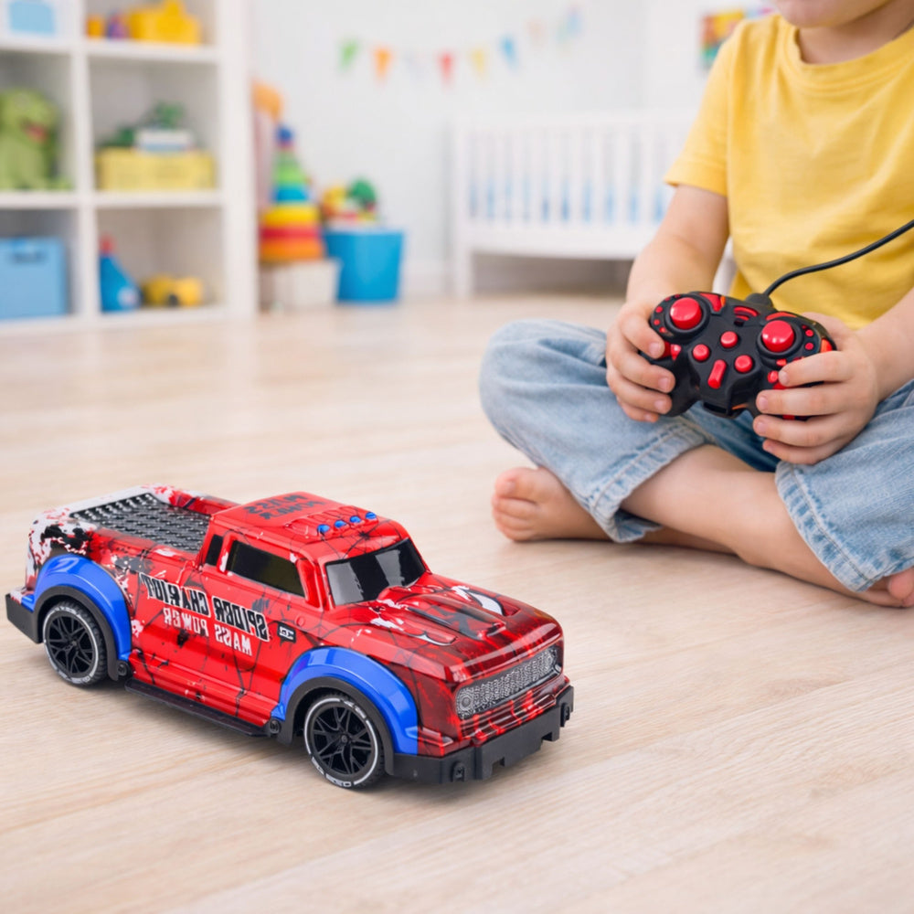 Terenski auto na daljinsko upravljanje pickup Spider - crveno/plavi