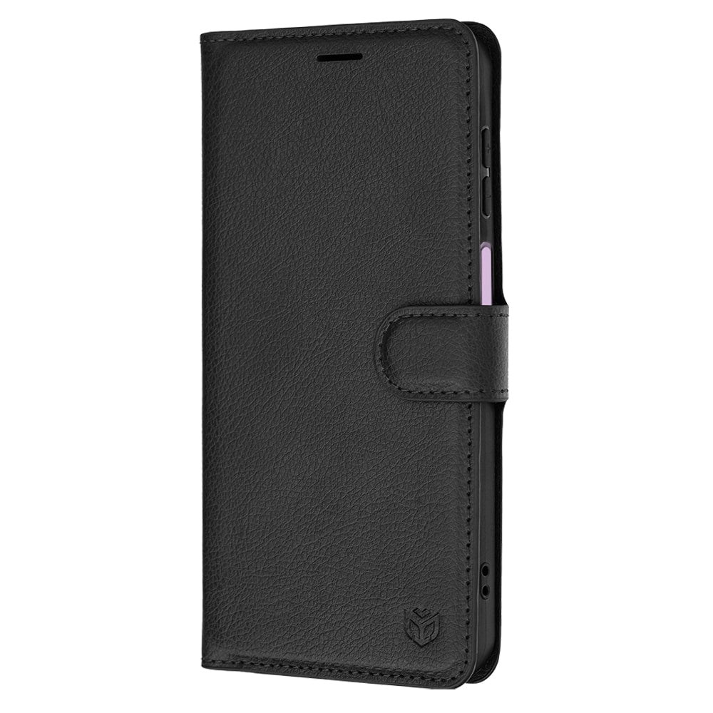 Techsuit Leather Folio preklopna maska za Samsung Galaxy A27 5G – crna