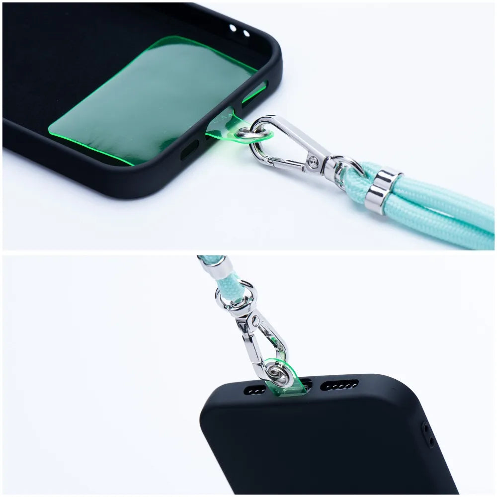 SWING obesek za telefon nastavljive dolžine / dolžina kabla 165 cm (maks. 82,5 cm v zanki) / rama ali vrat – svetlo zelena