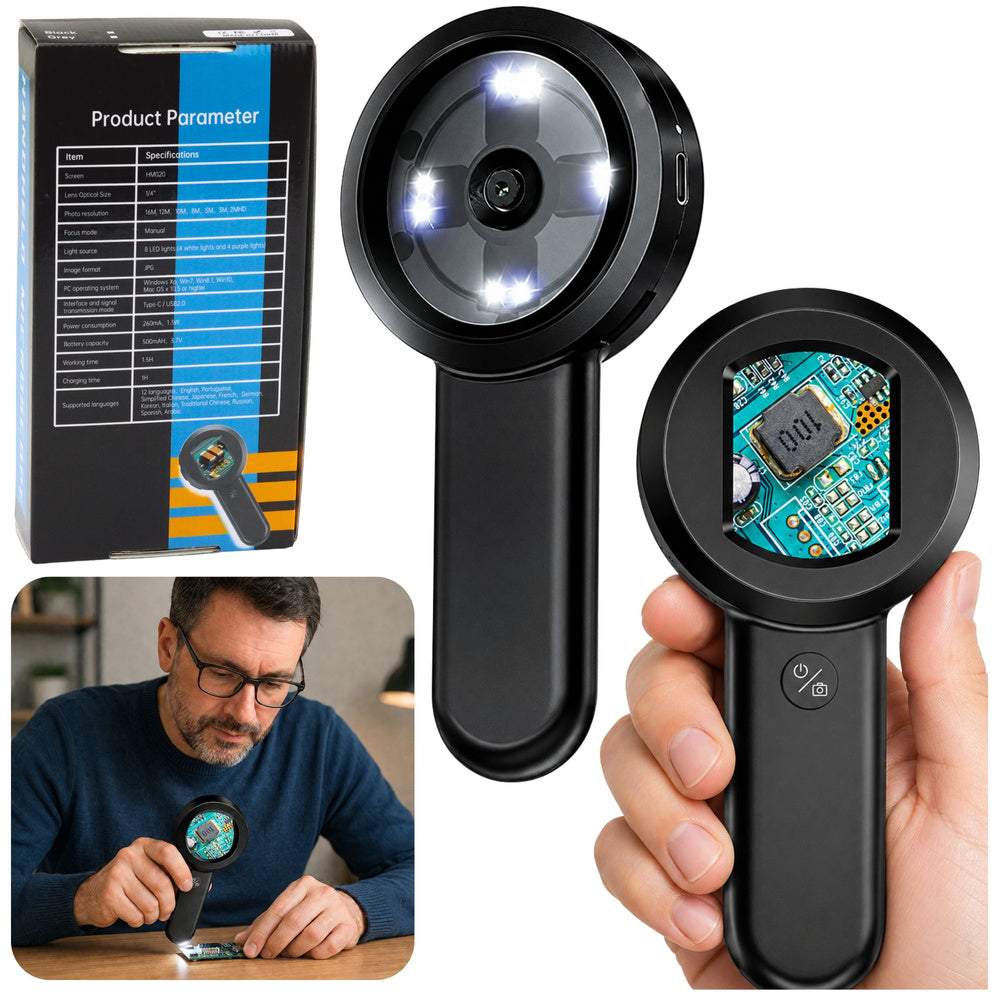 Prijenosni digitalni mikroskop HD 100x s 8 LED dioda i kamerom