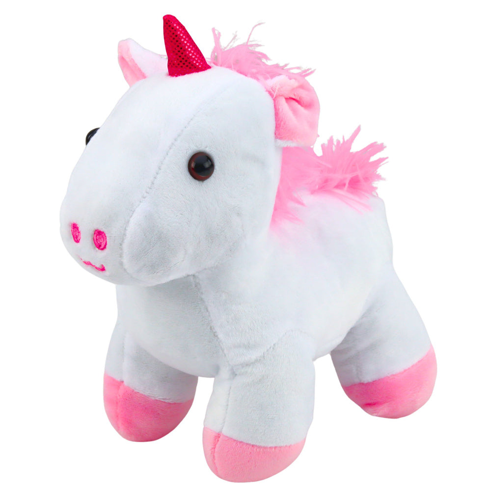 Plišana igračka jednorog u torbi 25cm - bijelo/rozi