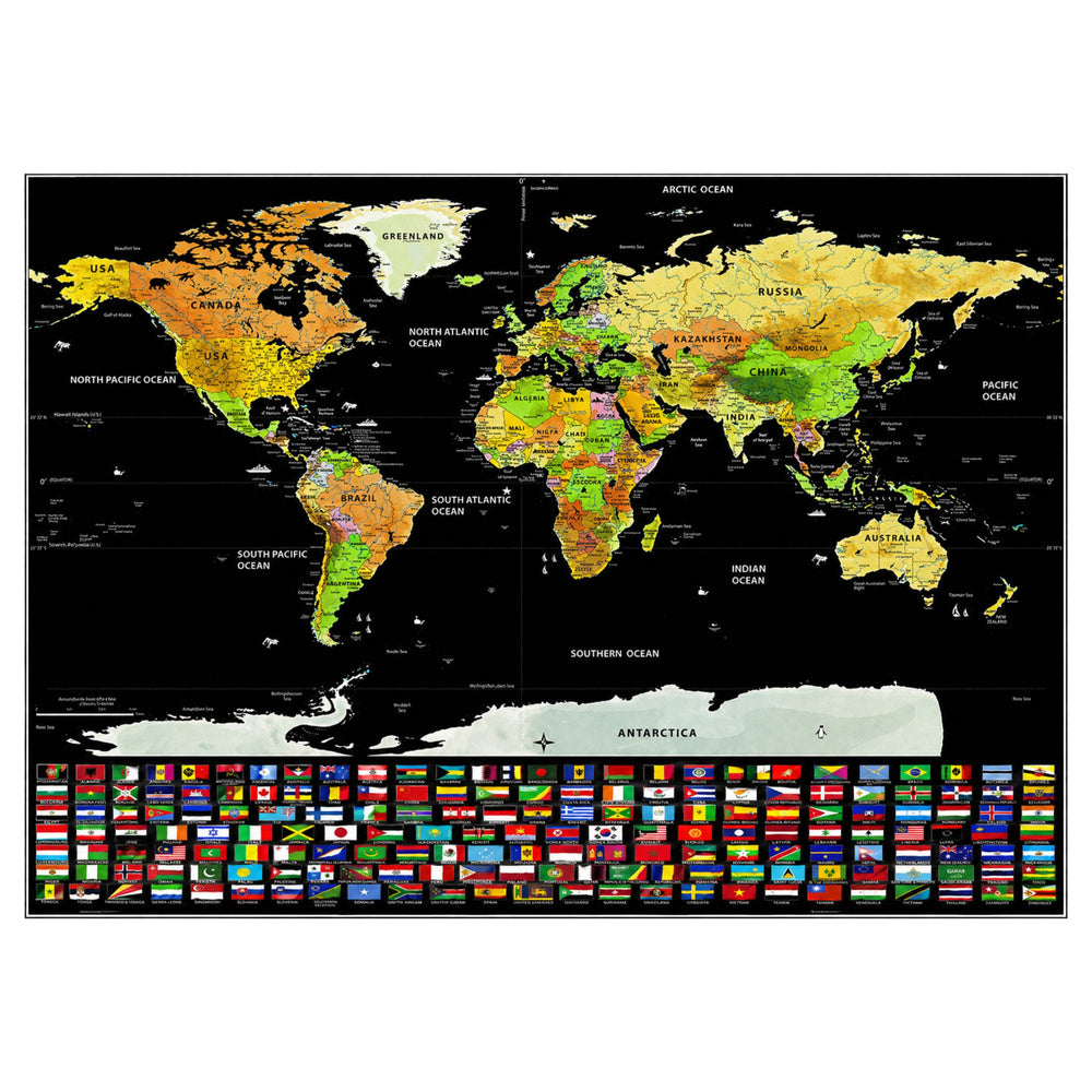 Karta svijeta s grebalicom za putnike 82 x 59 cm