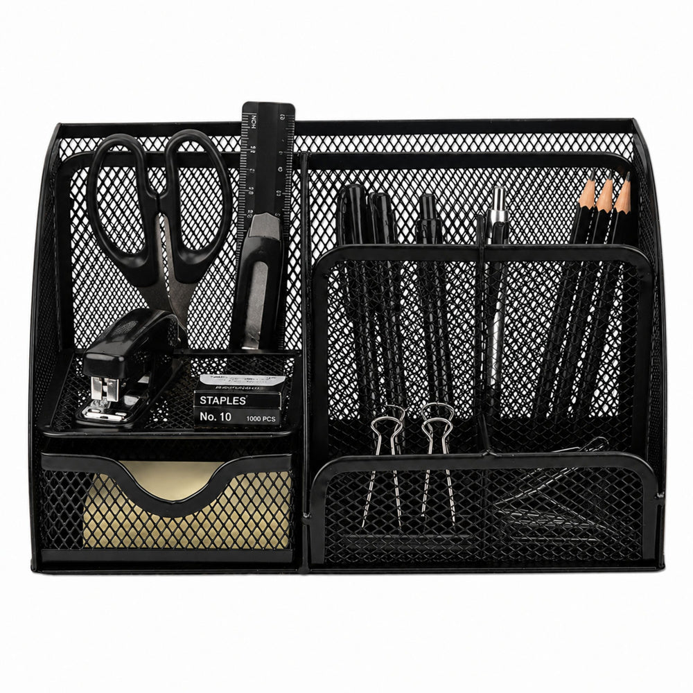 Metal Desk Organizer, Office Drawer, Compartment, Black