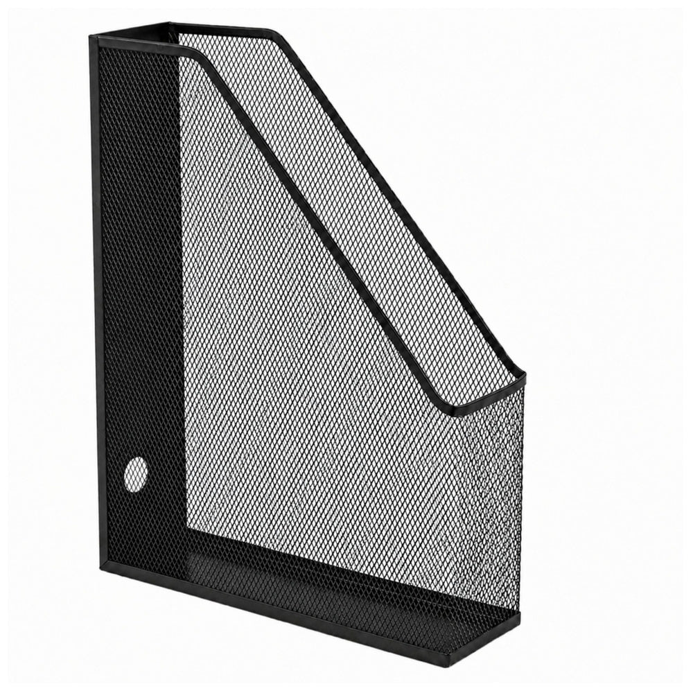 Metal Office Organizer Stand for Documents and Folders, Vertical, Black, A4
