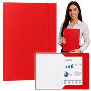 Cardboard Folder with Elastic Band, Lacquered, A4, 300 g/m2, Red