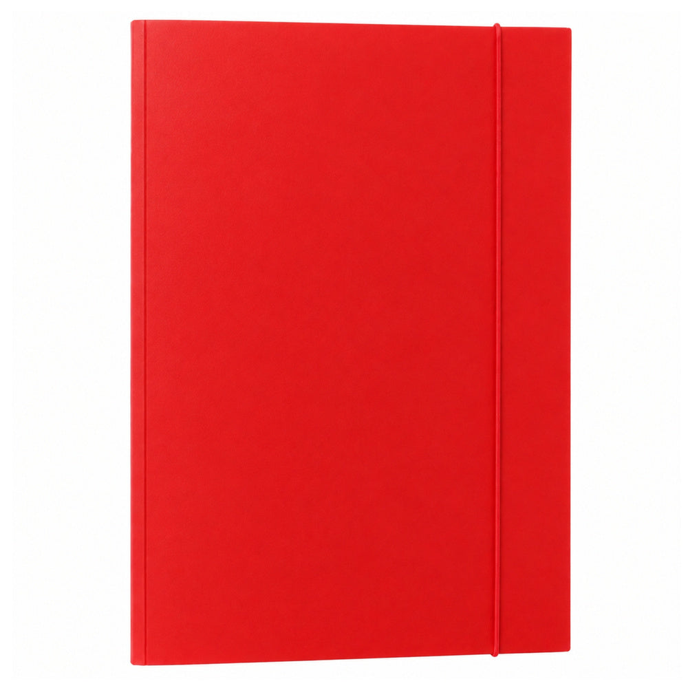 Cardboard Folder with Elastic Band, Lacquered, A4, 300 g/m2, Red