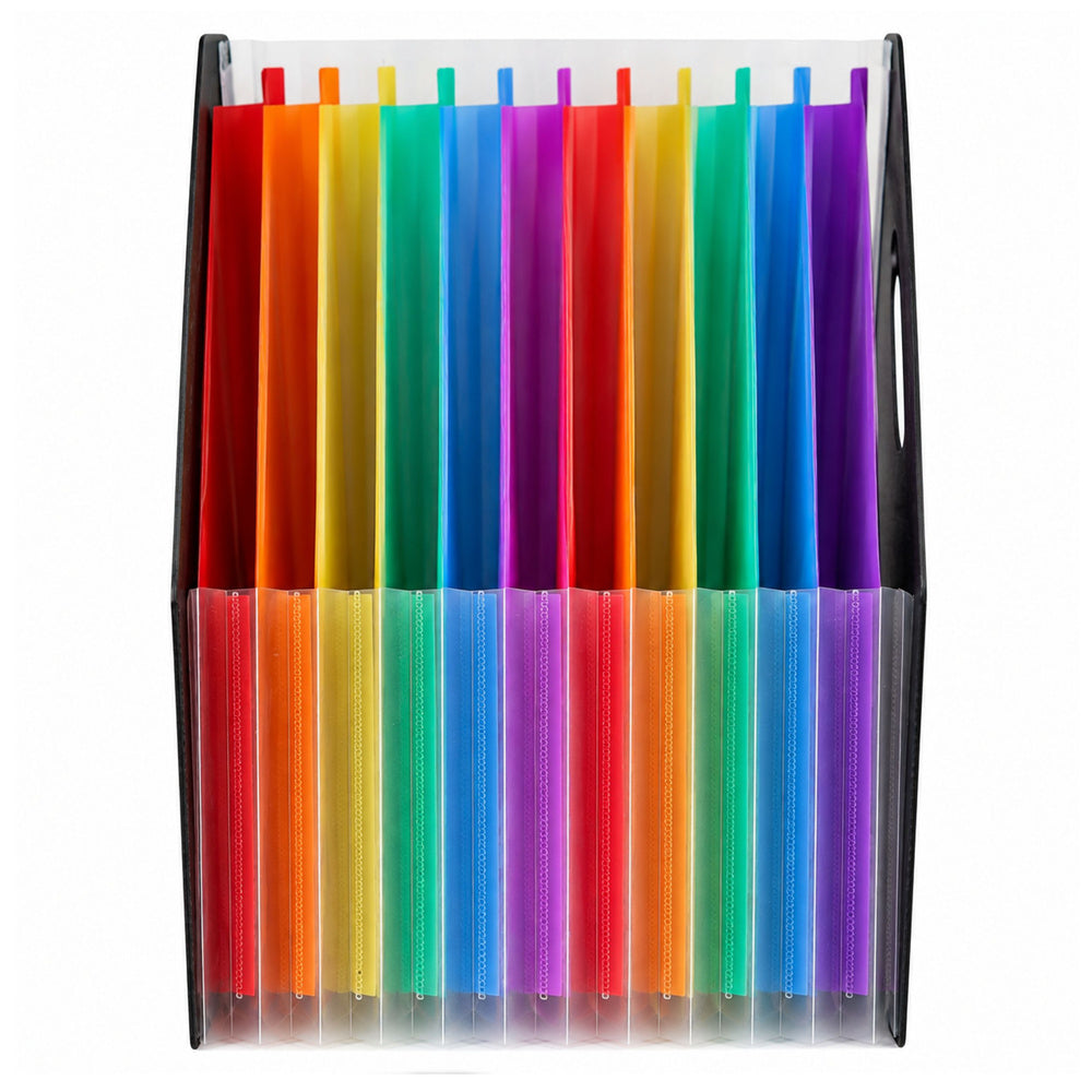 Folder Organizer for Office Documents, 13 Compartments, A4, Black