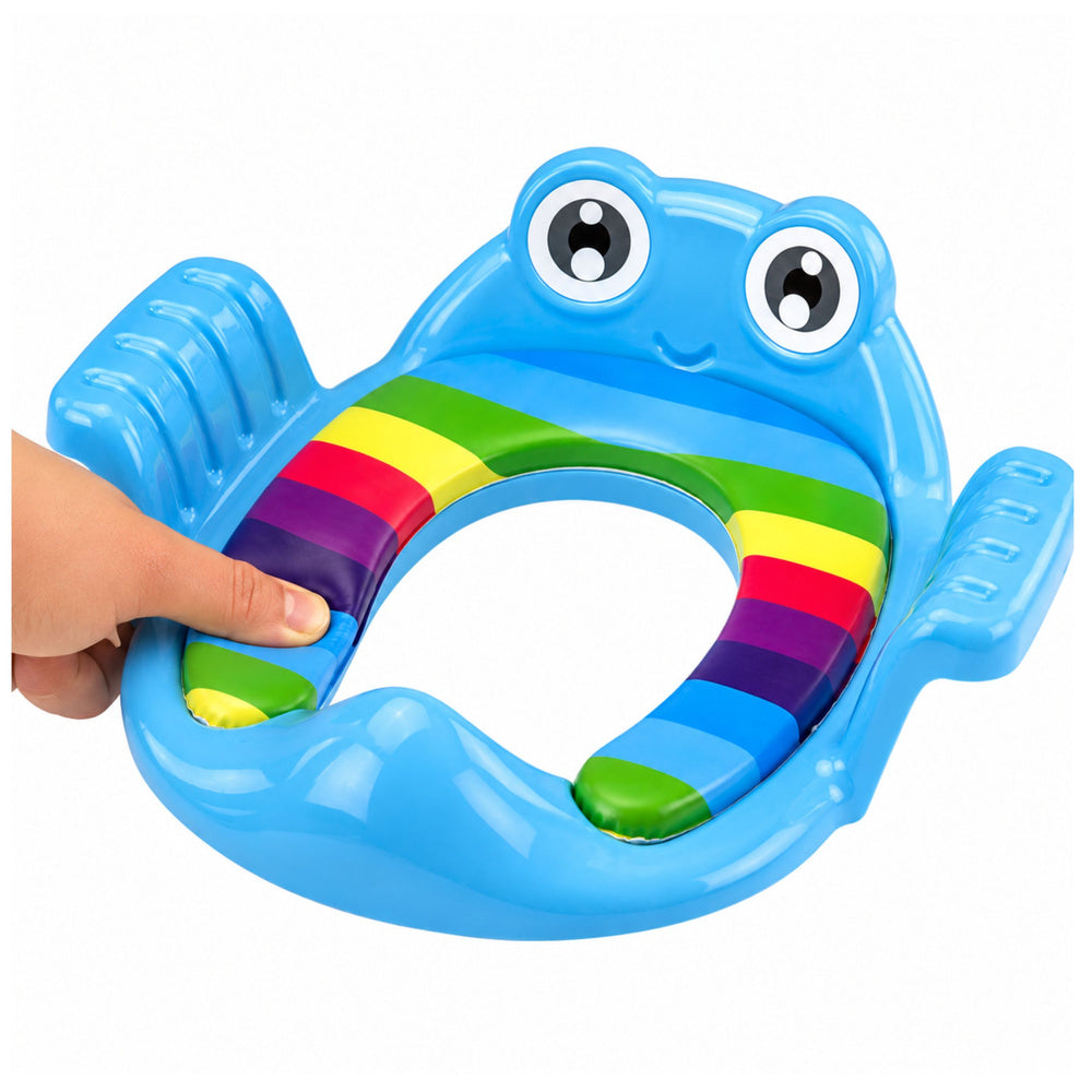 Toilet Seat Cover for Children Soft Seat with Handles Blue