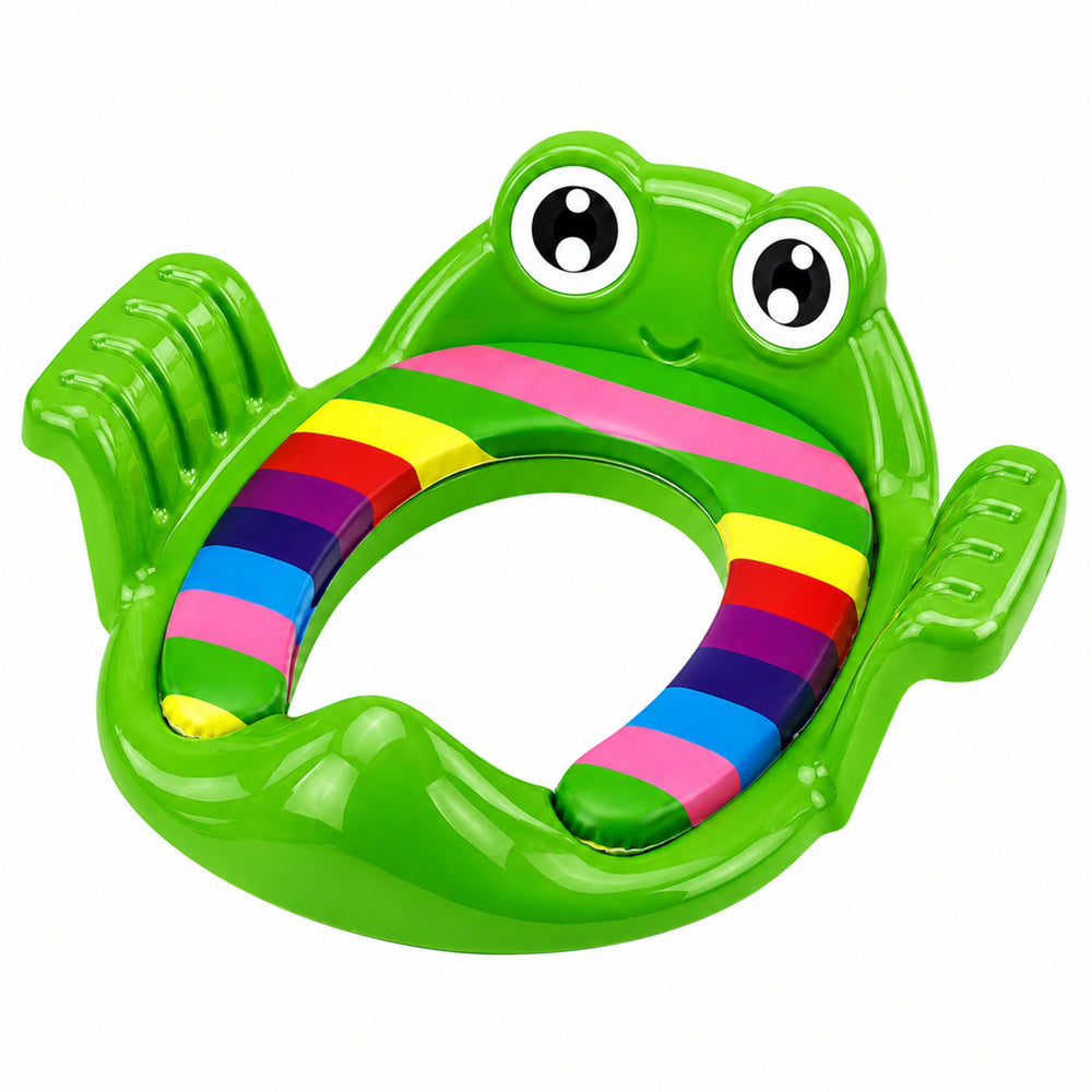 Toilet Seat Cover for Children Soft Seat with Handles Green