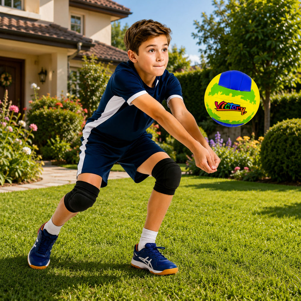 Lopta za odbojku 22cm, veličina 5 - žuto/plava