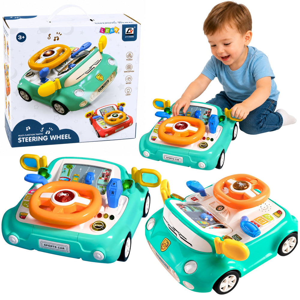 Interactive Panel Driving Simulator Car Lights Sounds Blue