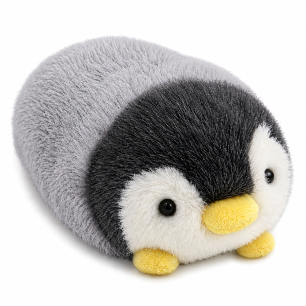 Plush Penguin Soft Plush Toy White and Gray 16 cm