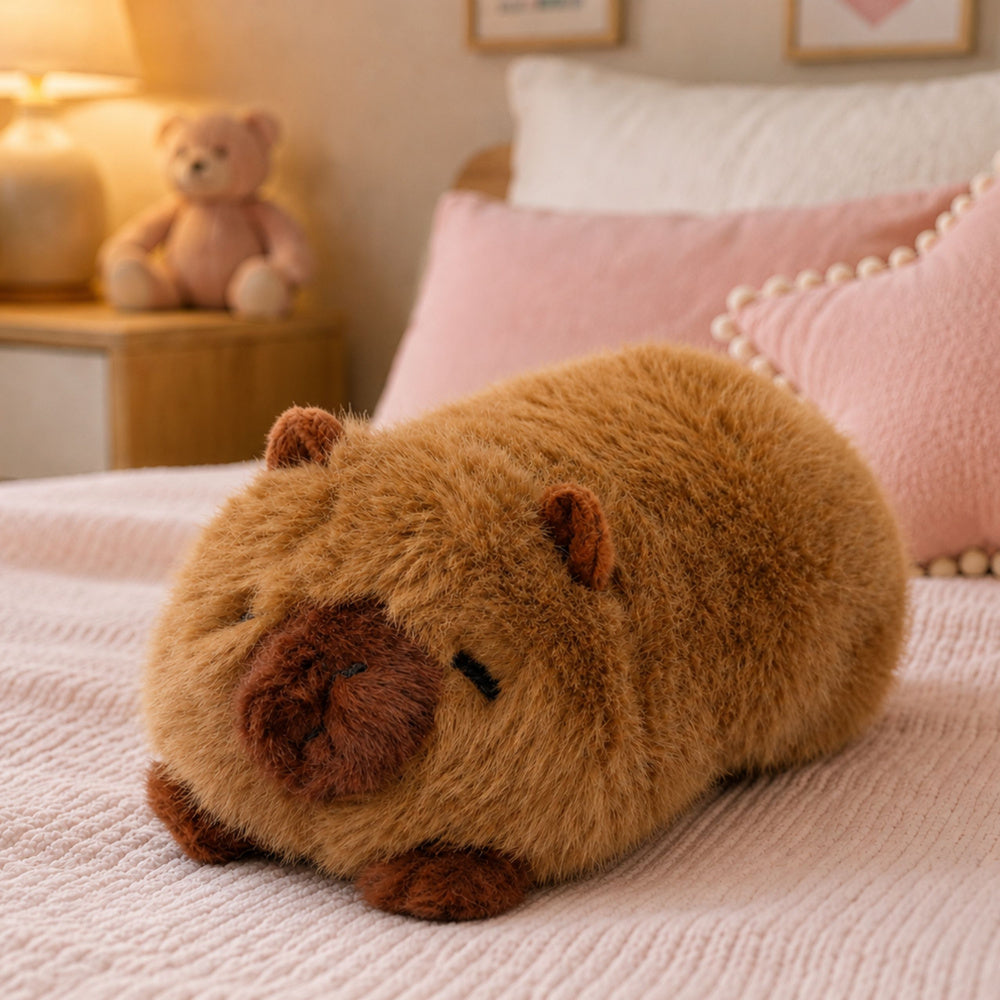 Plush Capybara Animal Mascot Cuddly Toy Brown 16 cm