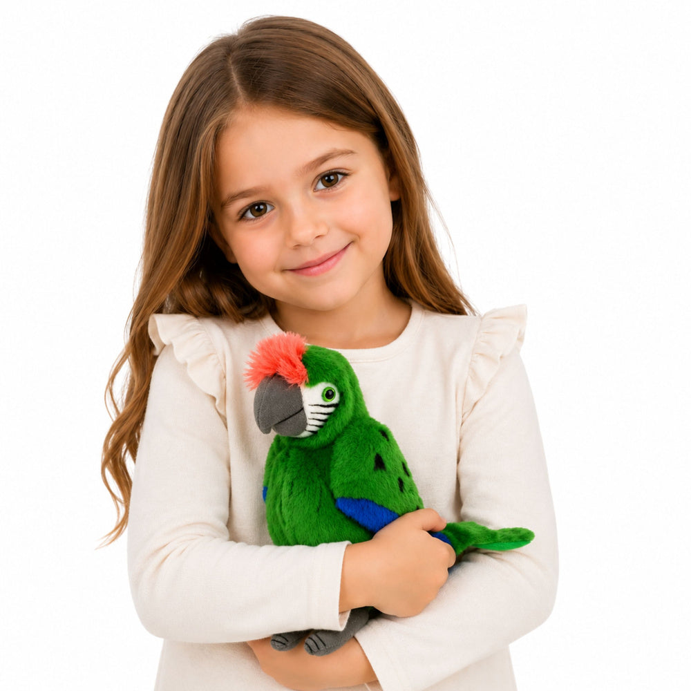 Plush Parrot Macaw Exotic Bird Mascot Cuddly Toy Green 24 cm
