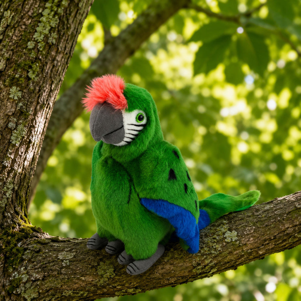 Plush Parrot Macaw Exotic Bird Mascot Cuddly Toy Green 24 cm