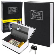 Book-shaped safe with key box, black, 24x15 cm