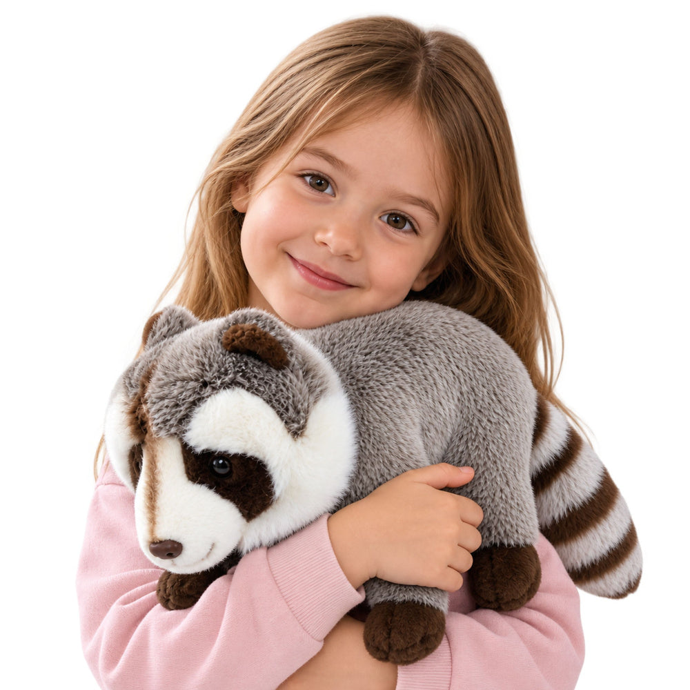 Plush Raccoon Mascot Cuddly Toy Realistic Gray 45 cm