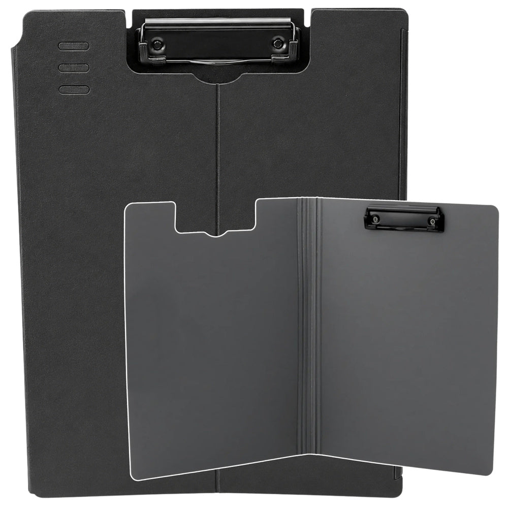 Clipboard Board With Cover Metal Clip A4 Plastic Office Black