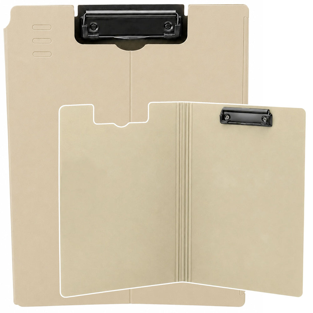 Clipboard Board With Cover Metal Clip A4 Plastic Office Beige