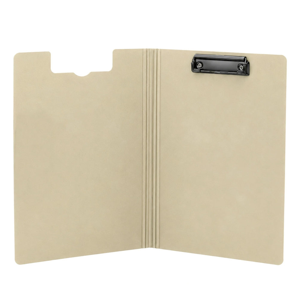 Clipboard Board With Cover Metal Clip A4 Plastic Office Beige