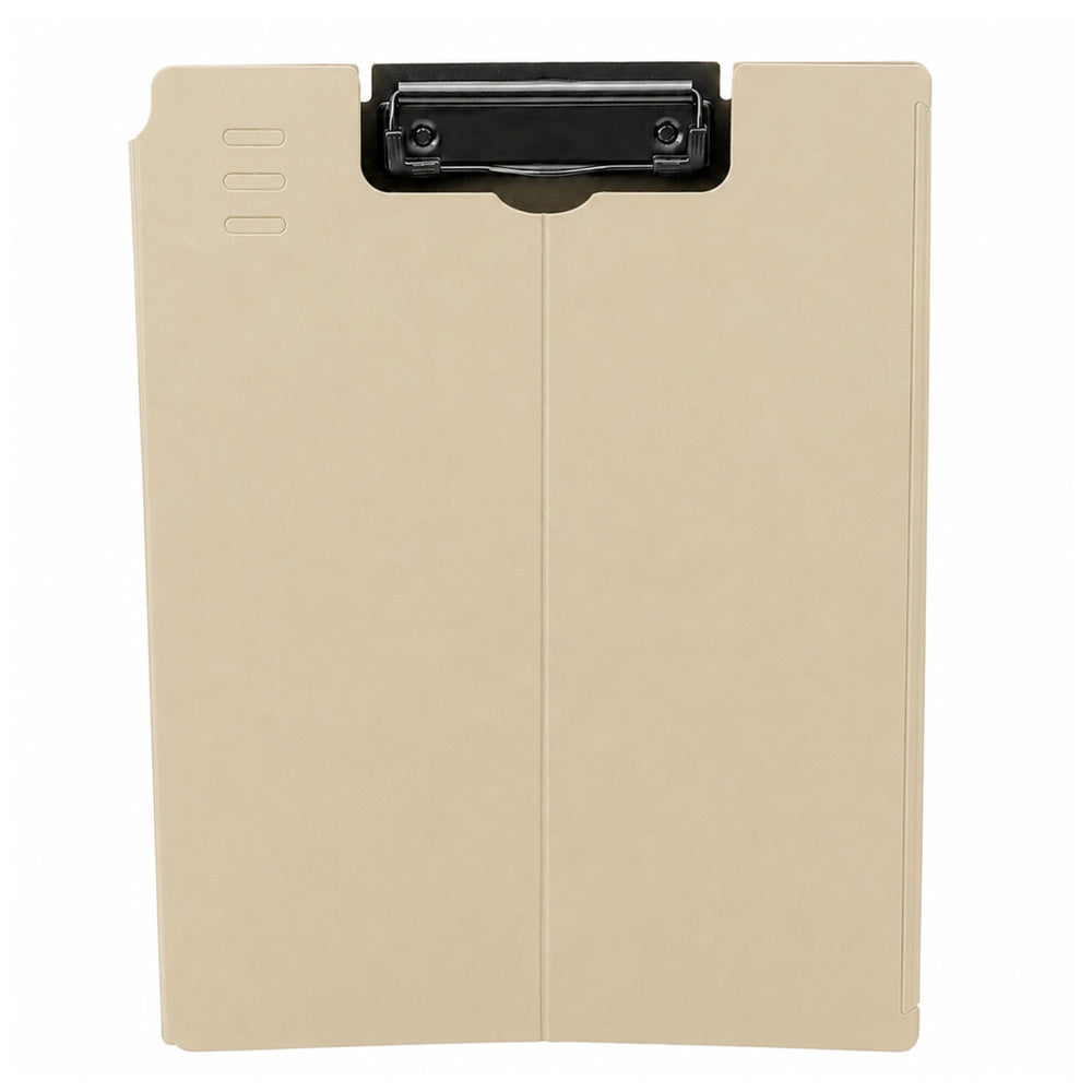 Clipboard Board With Cover Metal Clip A4 Plastic Office Beige