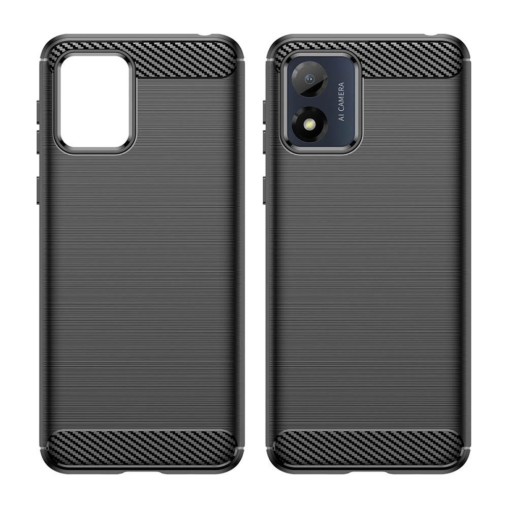 Techsuit Carbon Silicone maska za Motorola Moto E13 – črna
