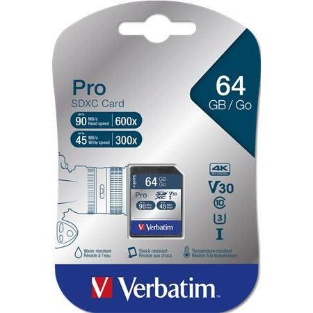 Verbatim Pro 64 GB SDXC UHS 10.razred