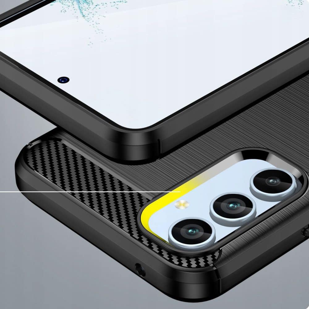 Techsuit Carbon Silicone ovitek za Samsung Galaxy A54 5G – črn