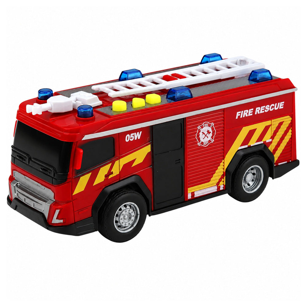 Fire Department Vehicle Set: Helicopter Car, Lights, Sounds 1:32