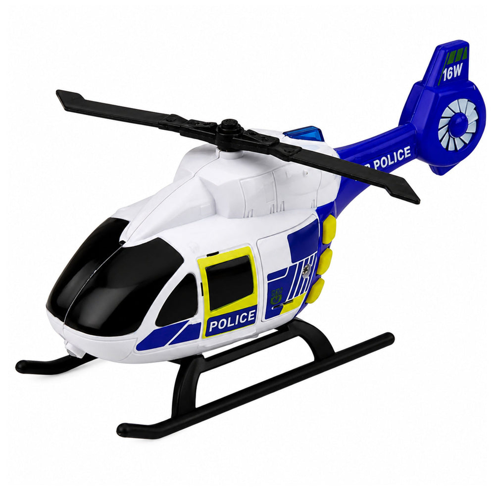 Police Set Helicopter Motorcycle Police Car Lights Sounds 1:32