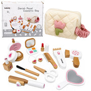 Wooden Beauty Set Makeup Cosmetic Bag Accessories 16 pcs.