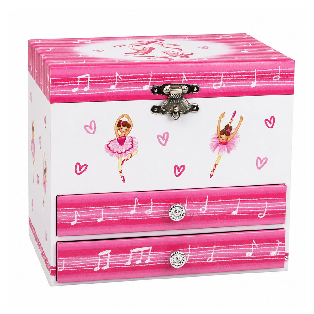 Jewelry Box with Music Box, Ballerina, Mirror, Drawers