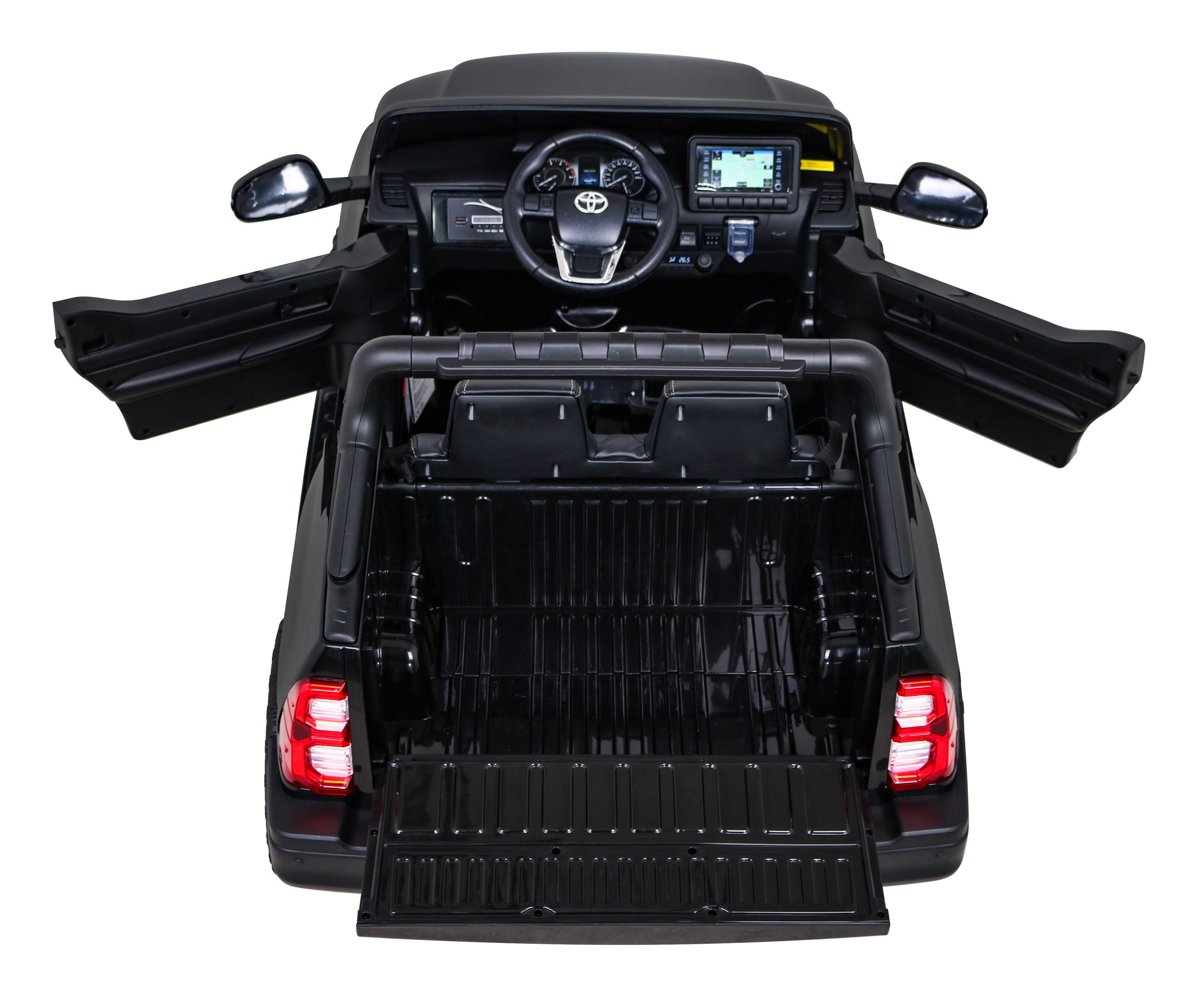 Licencirani auto na akumulator Toyota Hilux 4x4 - crni