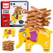 Skill Game Balancing Elephant Build a Tower of Blocks Elephant 61 pcs.