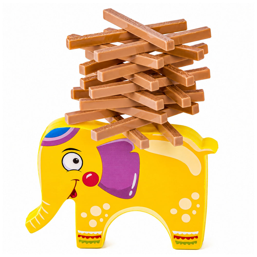 Skill Game Balancing Elephant Build a Tower of Blocks Elephant 61 pcs.