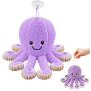 Plush Octopus Plush Toy with Suction Cup, Purple, 16 cm