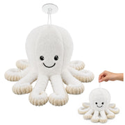 Plush Octopus Plush Toy with Suction Cup, White, 16 cm