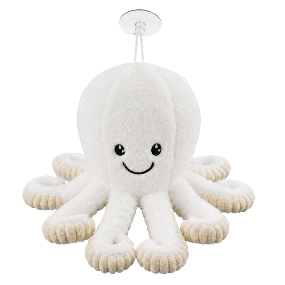 Plush Octopus Plush Toy with Suction Cup, White, 16 cm
