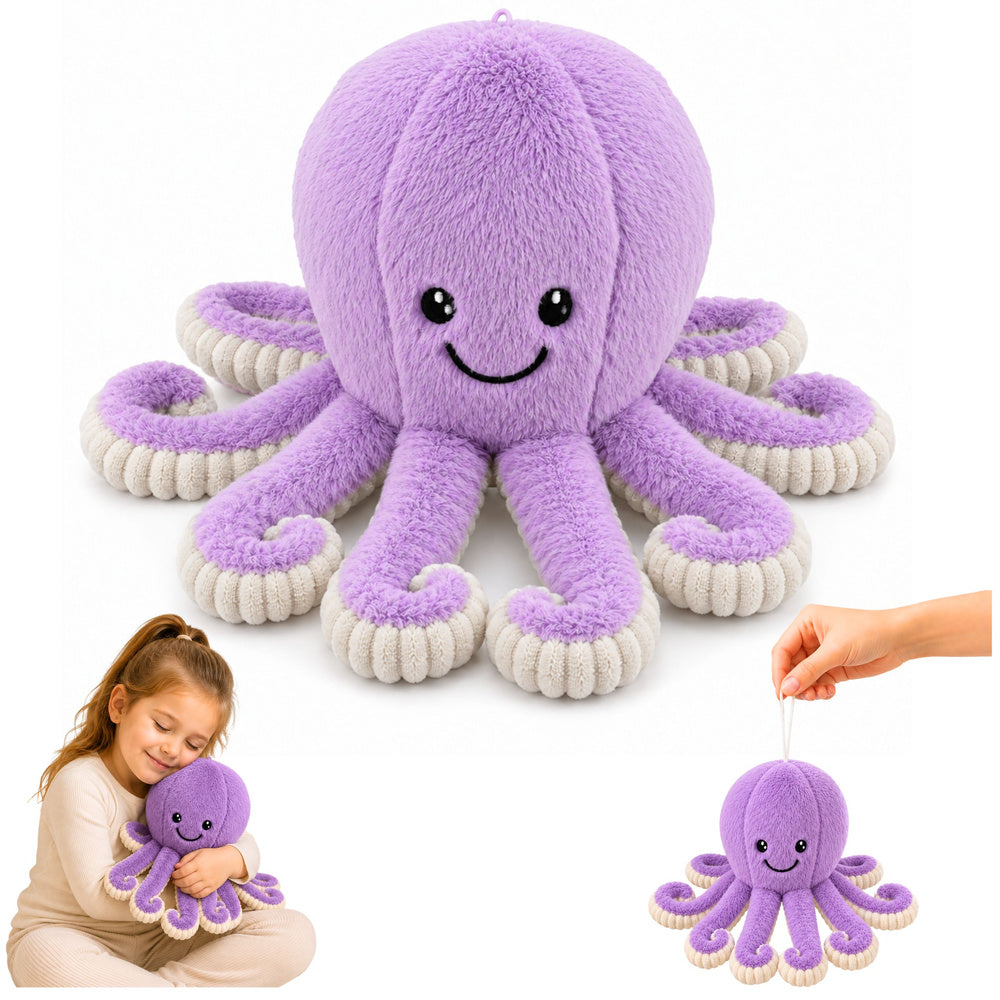 Plush Octopus Plush Toy Cuddly Toy with Elastic Tentacles Purple 30 cm