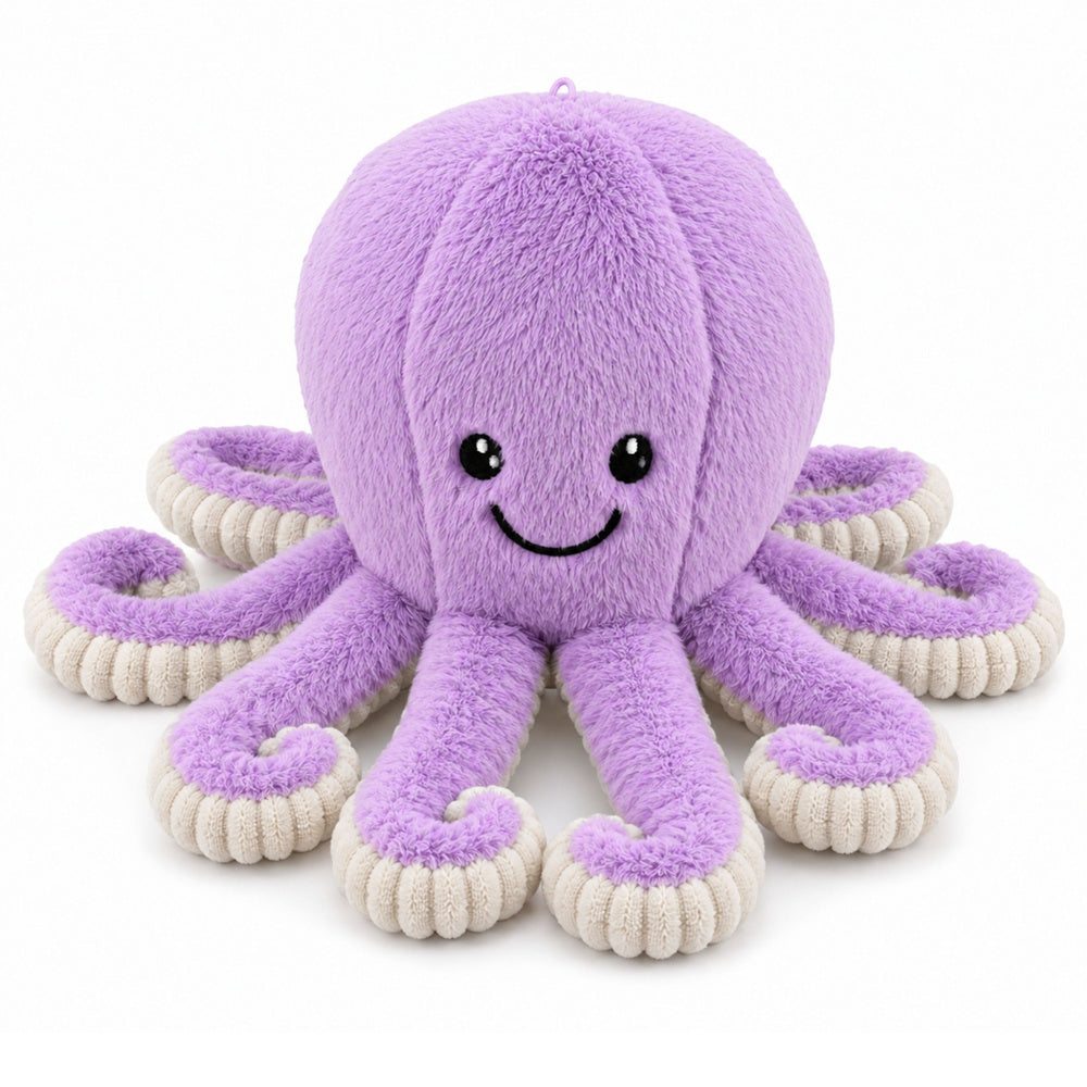 Plush Octopus Plush Toy Cuddly Toy with Elastic Tentacles Purple 30 cm