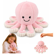Plush Octopus Plush Toy Cuddly Toy with Elastic Tentacles Pink 30 cm