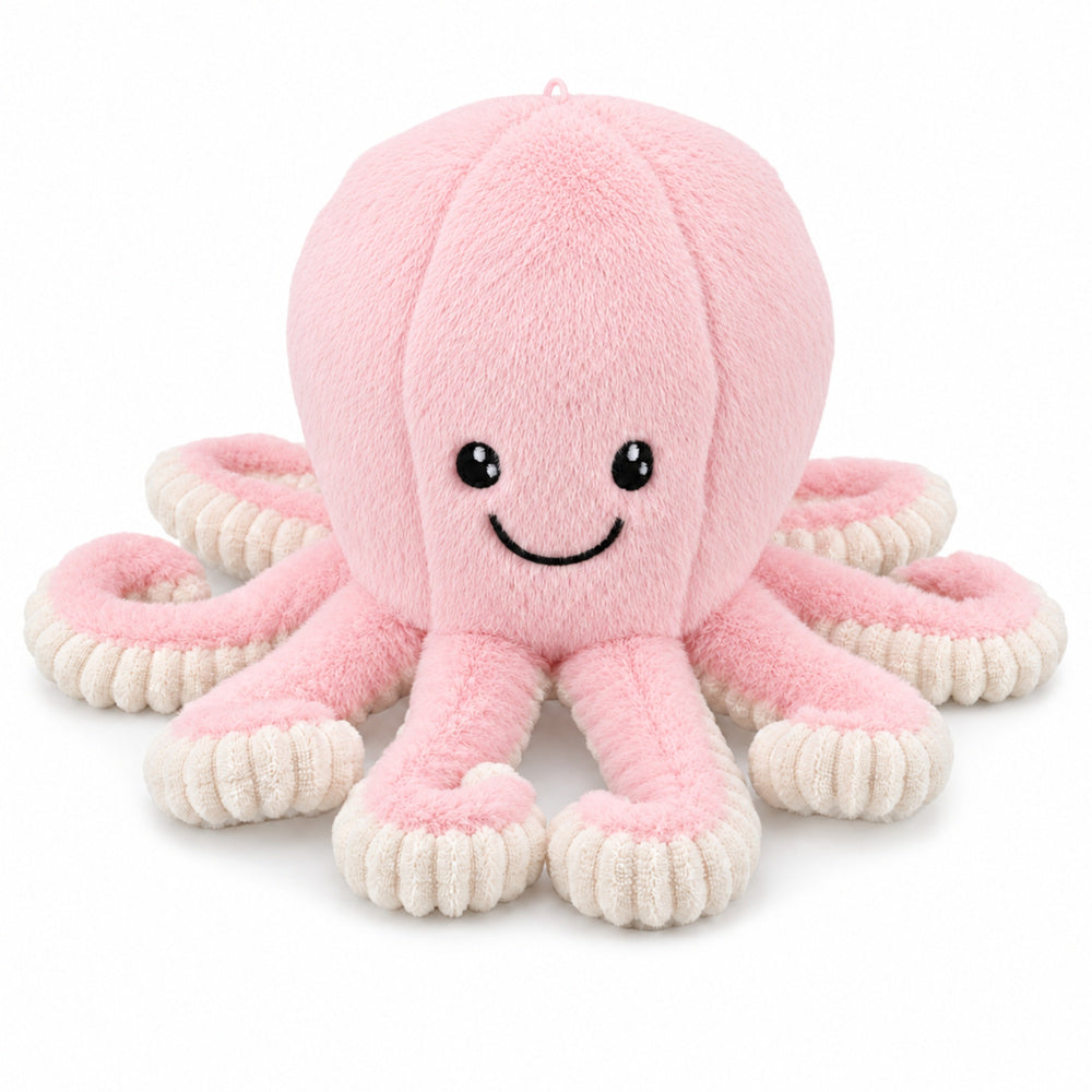 Plush Octopus Plush Toy Cuddly Toy with Elastic Tentacles Pink 30 cm