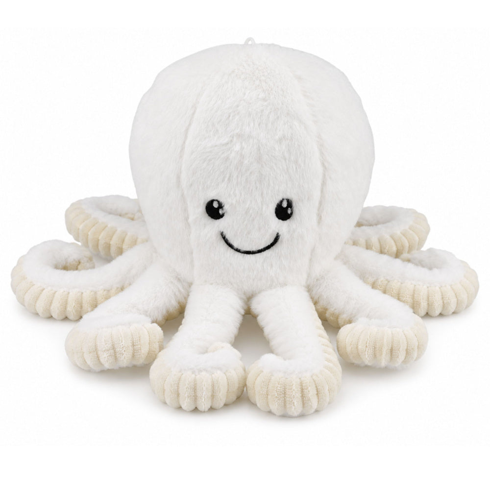 Plush Octopus Plush Toy Cuddly Toy with Elastic Tentacles White 30 cm