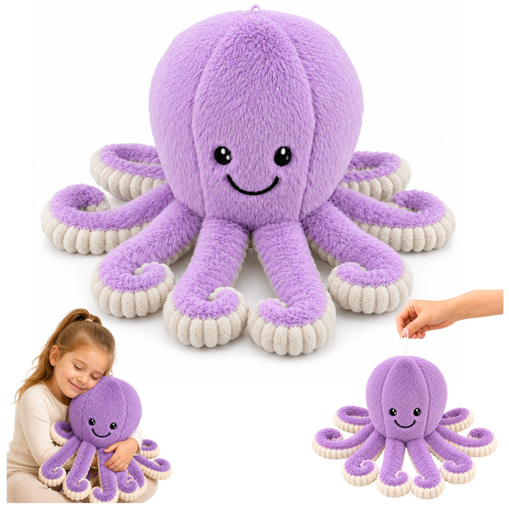 Plush Octopus Plush Toy Cuddly Toy with Elastic Tentacles Purple 50 cm