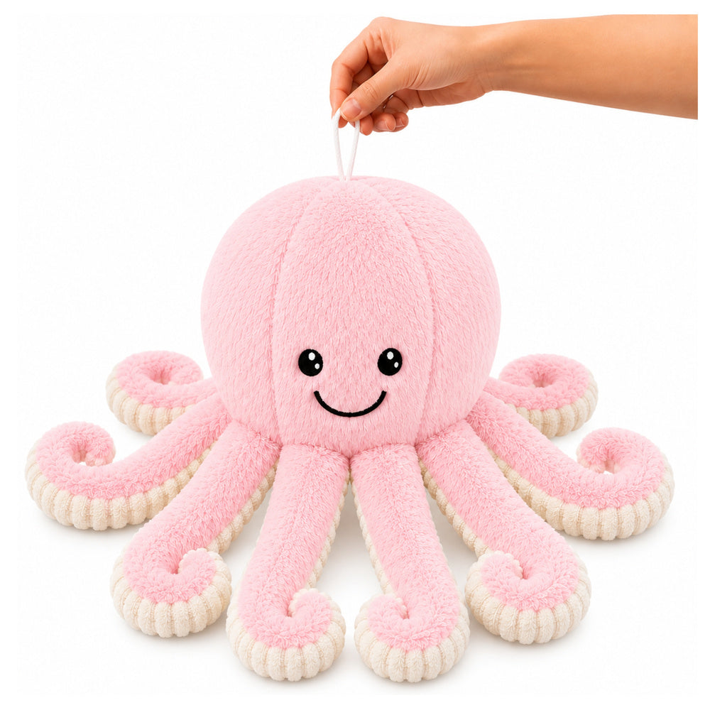 Plush Octopus Plush Toy Cuddly Toy with Elastic Tentacles Pink 50 cm